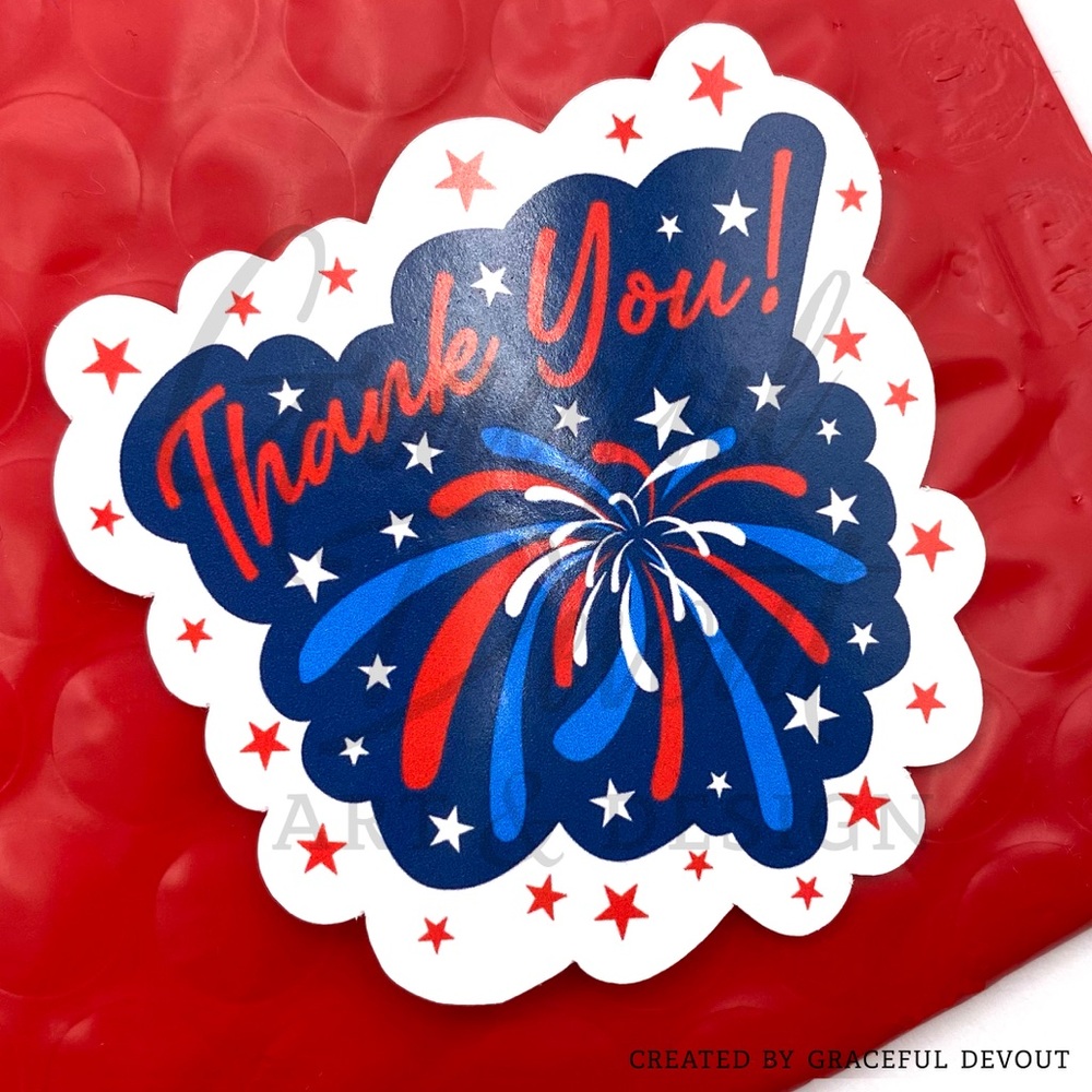 Thank You!- 2" (inches) Sticker (96ct.)  [GD146-96] - Picture 3 of 5